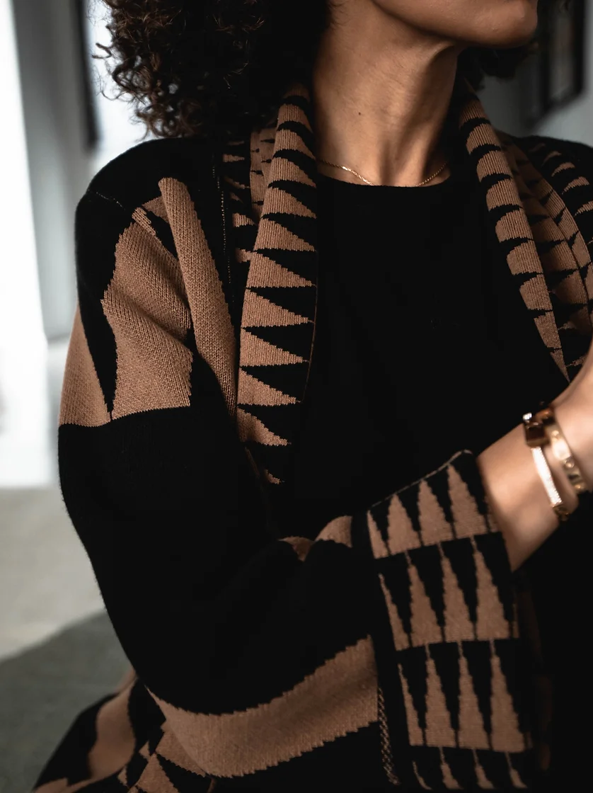 Graphic Cinnamon Coat