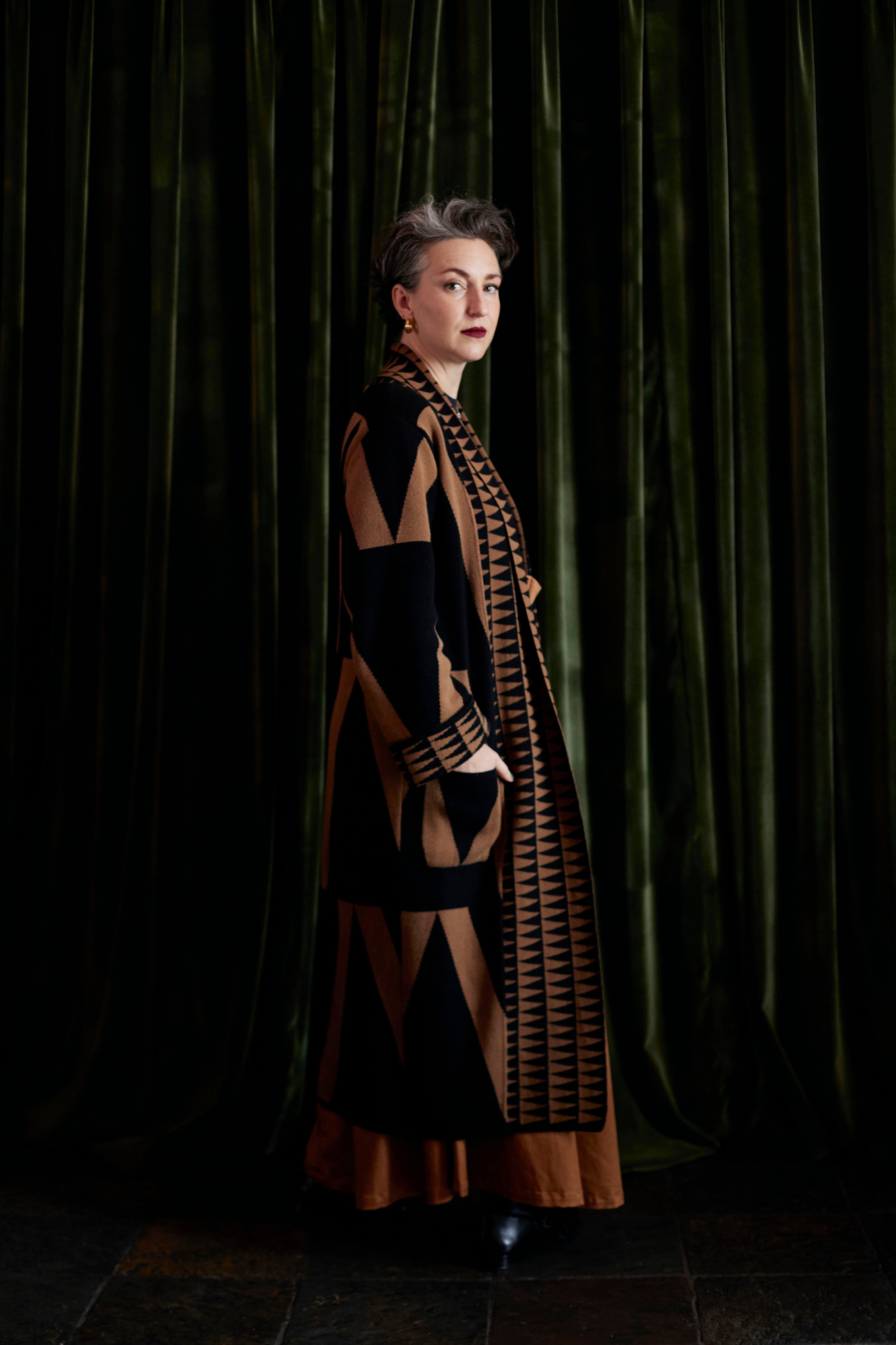 Graphic Cinnamon Coat