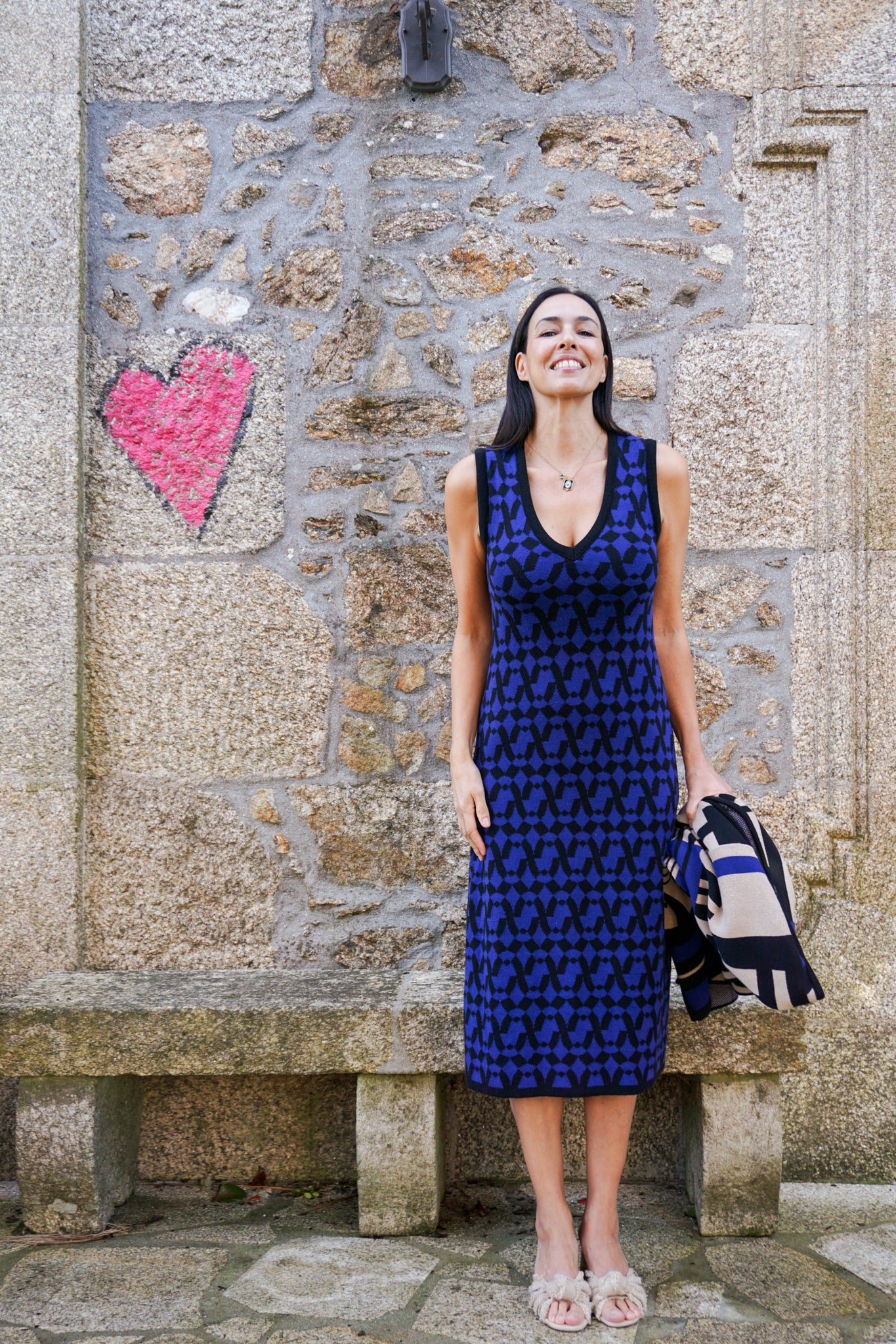 Sleeveless Cobalt V-Neck Dress