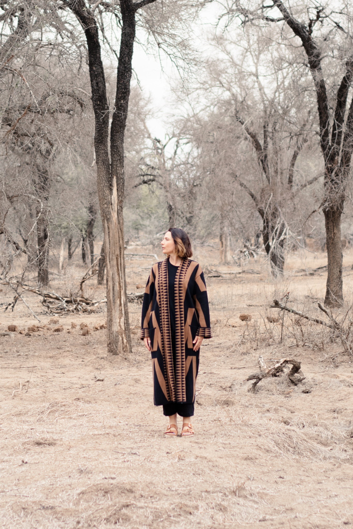 Graphic Cinnamon Coat