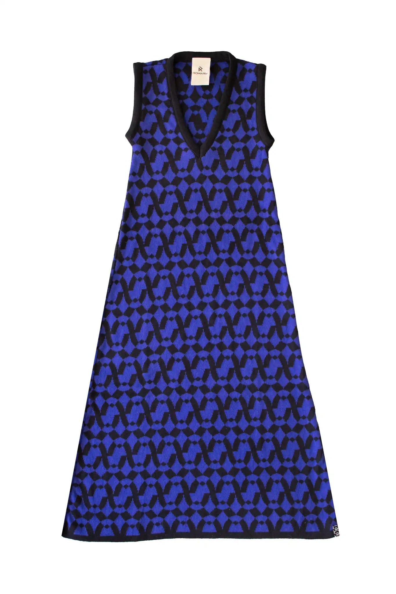 Sleeveless Cobalt V-Neck Dress